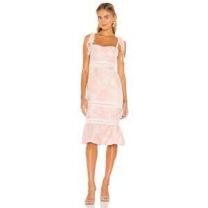 NBD Regina Midi Dress Womens Size Small Nude Pink Preppy Revolve